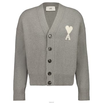 아미 25FW 빅하트 로고 알파카 가디건 그레이 UKC365 KN0135 058