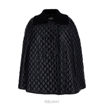 26 FW 몽클레어 퀼티드 패딩 케이프 코트 블랙 3G00021788LF