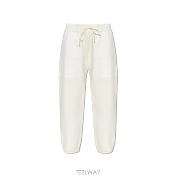 몽클레어 드로스트링 패널 스웨트팬츠 블랙
