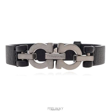 26 FW 페라가모 루브 블랙 더블 간치니 브레이슬릿 7703840785723