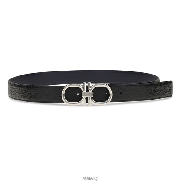 26 FW 페라가모 30mm 간치오 블랙 로고 플라크 벨트 670634788533