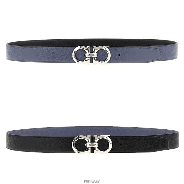 26 FW 페라가모 4cm 리버시블 투톤 간치니 카프 벨트 67A161