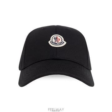 26 FW 몽클레어 로고 패치 커브드 피크 캡 블랙 K10933B0005504863