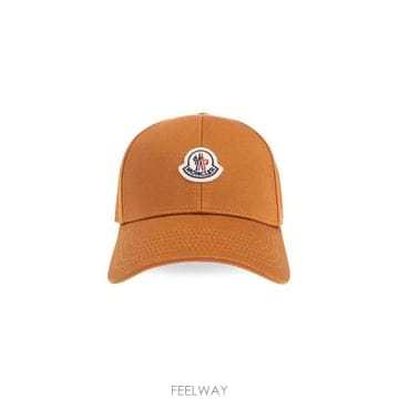 26 FW 몽클레어 로고 패치 디테일 와펜 코튼 베이스볼 캡 오렌지 K20913B0004304863