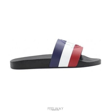 몽클레어 로고 바질 슬라이더 화이트