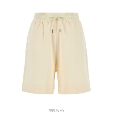 26 FW 몽클레어 로고 패치 드로스트링 코튼 쇼츠 베이지 K10938H0001189A1K