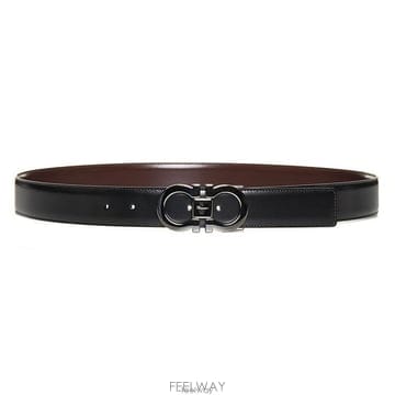 26 FW 페라가모 간치니 네로 아우번 35mm 리버시블 벨트 6795350644557