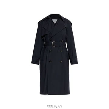 26 FW 보테가 베네타 더블 브레스티드 벨티드 웨이스트 울 트렌치 코트 812009V4XP0