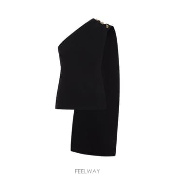 26 FW 보테가 베네타 드레이프 디테일 슬리브리스 울 비스코스 블렌드 탑 815004V4ZE0