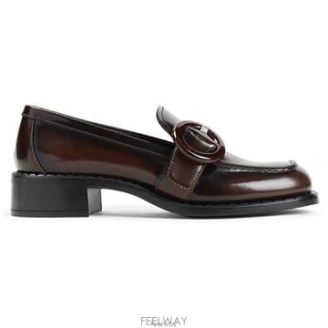 26 FW 프라다 로고 인그레이브드 버클 30mm 힐 로퍼 1D979NF035P39