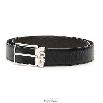26 FW 페라가모 35mm 카프스킨 네로 리버시블 간치니 벨트 67A0370708206