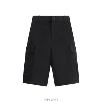 몽클레어 로고 패치 카고 쇼츠 블랙