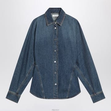 알라이아 셔츠 탑 데님 청남방