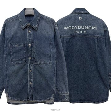 논현 더팩토리 25FW 우영미 백로고 프린트 데님 셔츠 블루 W253SH27 988L