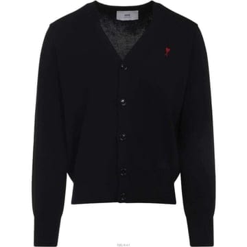 (당일) 25FW 아미 하트 로고 블랙 가디건 HKC361 001 009
