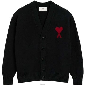 (당일) 25FW 아미 빅하트 로고 블랙 가디건 UKC367 018 009