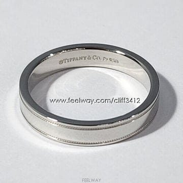 TIFFANY & Co Ƽ�Ĵ� ���Դ� ���� �б׷��� ��� ��, �÷�Ƽ��, �β� #8 (�ѱ�17.5 ) / ���� �ſ� ����Ƽ�Ĵ� ���Դ� ���� �б׷��� ��� ��, �÷�Ƽ��, �β� #8