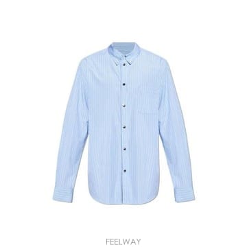 몽클레어 스트라이프 긴팔 셔츠 블루