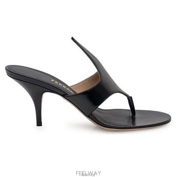 26 FW 페라가모 7cm 그래픽 디테일 힐 샌들 블랙 782734