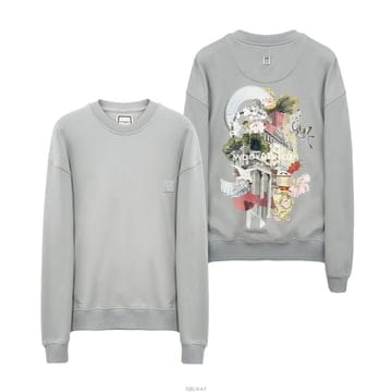 [당일출고] 25FW 우영미 그레이 시티 그래픽 맨투맨 W253TS25768G