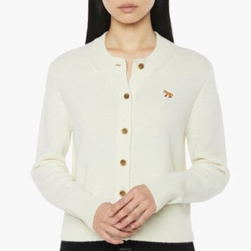 [당일출고] 메종키츠네 FW 베이비 폭스 램스울 피티드 가디건 에크루 PW00506KT1006 0