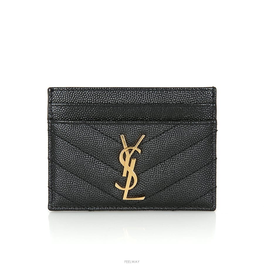 생로랑 모노그램 캐비어 카드지갑 YSL 블랙 명함지갑 423291