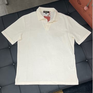 [국내] 정품/두배보상/로로피아나 티셔츠/페를레도 오픈 코튼 폴로 셔츠 아이보리