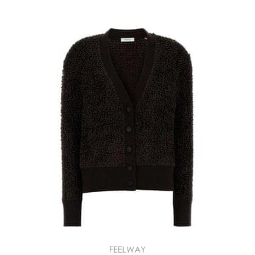 26 FW 페라가모 V넥 부클레 다크에스프레소 버튼 카디건 13H752788431
