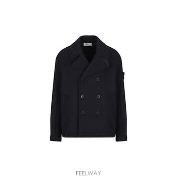 스톤 아일랜드 더블 브레스티드 피코트
