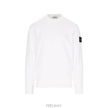 26 FW 스톤 아일랜드 컴퍼스 패치 크루넥 스웨트셔츠 화이트 801563051
