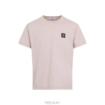 26 FW 스톤 아일랜드 프론트 로고 패치 크루넥 티셔츠 핑크 K1S152100039S0013