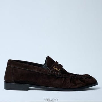 26 FW 생로랑 Le Loafer 카산드레 로고 패치 스웨이드 르 818908 2W5AA 6023
