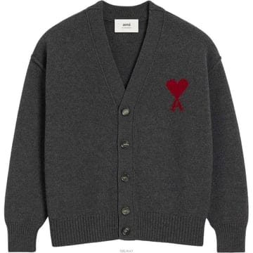 (당일) 25FW 아미 빅하트 로고 다크 그레이 가디건 UKC367 018 084