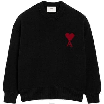 (당일) 25FW 아미 빅하트 로고 블랙 스웨터 UKS838 018 009