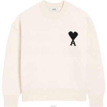 (당일) 25FW 아미 빅하트 로고 아이보리 스웨터 UKS838 018 151