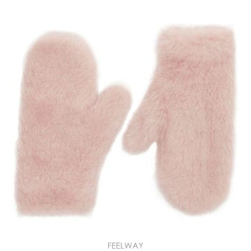 26 FW 막스마라 옴브라토 Ombrato 알파카 버진 울 실크 숏 미튼 장갑