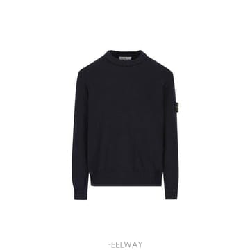 26 FW 스톤 아일랜드 로고 패치 크루네크 스웨터 네이비 8115506A2