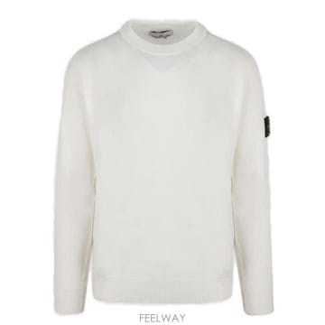 26 FW 스톤 아일랜드 로고 패치 크루넥라인 스웨터 화이트 7915510C4