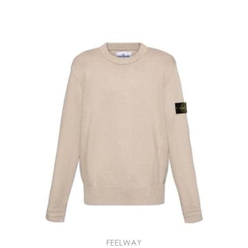 26 FW 스톤 아일랜드 로고 패치 크루넥라인 스웨터 베이지 8115506A2