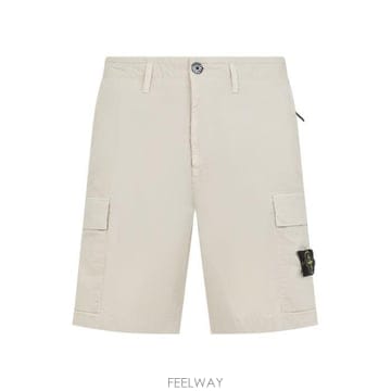 26 FW 스톤 아일랜드 로고 패치 백포켓 카고 쇼츠 베이지 SKU 190018412
