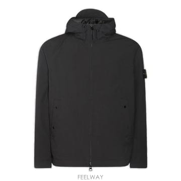 26 FW 스톤 아일랜드 로고 패치 집업 후드 자켓 블랙 K2S154100086S0A27