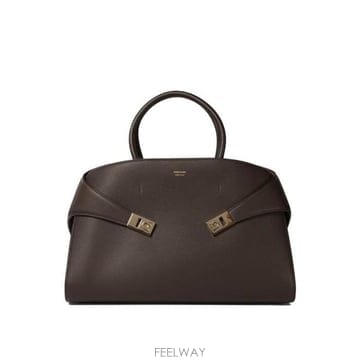 26 FW 페라가모 다크브라운 로고 프린트 레더 토트백 0777258