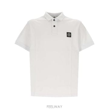 26 FW 스톤 아일랜드 로고 패치 폴로셔츠 화이트 81152SC17
