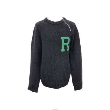 [어포드] [M] 라프시몬스 R로고 니트 블랙 ETB110219