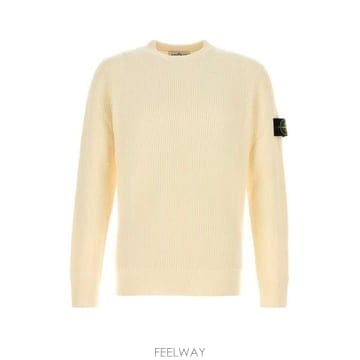26 FW 스톤 아일랜드 로고 패치 와펜 라운드넥라인 울 스웨터 베이지 5100053C2