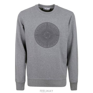 26 FW 스톤 아일랜드 로고 프린트 라운드넥라인 스웨트셔츠 그레이 791566559
