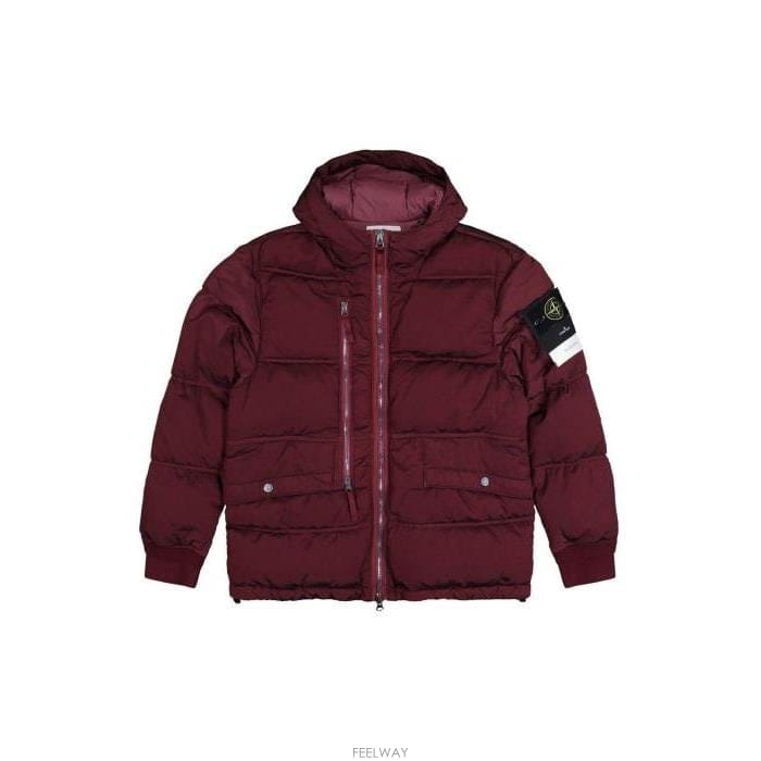 26 FW 스톤 아일랜드 지퍼 클로저 와펜 포켓 다운 자켓 레드 K2S154100088S0019