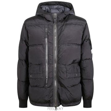 26 FW 스톤 아일랜드 지퍼 클로저 와펜 포켓 다운 자켓 그레이 K2S154100088S0019