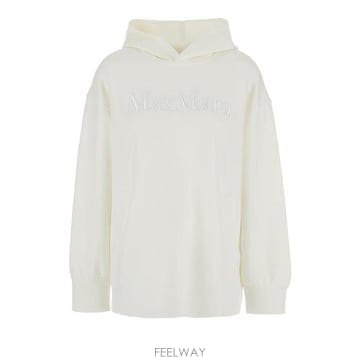 26 FW 에스 막스마라 바이저 로고 엠브로이더드 후드 티셔츠 화이트 2529946011600