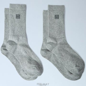 26 FW 토템 Monogram 모노그램 로고 리브드 코튼 삭스 그레이 261 WSG1579 YA0264 018